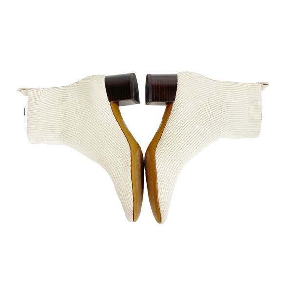 EVERLANE The Day Glove Ribbed Round Toe Pull On Sock Boot in Bone - Picture 5 of 10